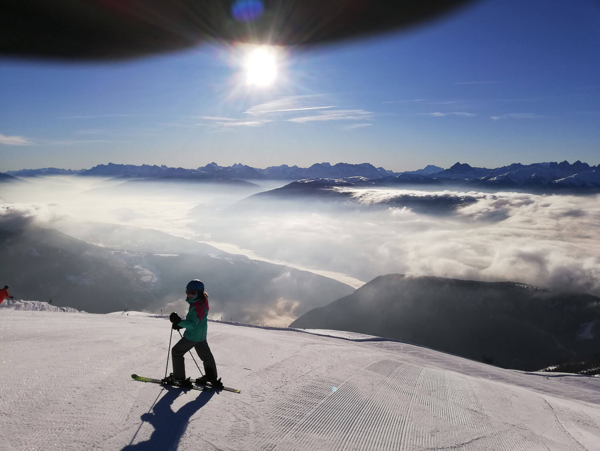 Kind beim Skifahren am Gitschberg Jochtal